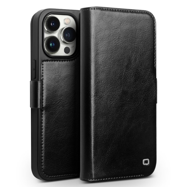 Pouzdro QIALINO na iPhone 15 Pro Max Kožené černé