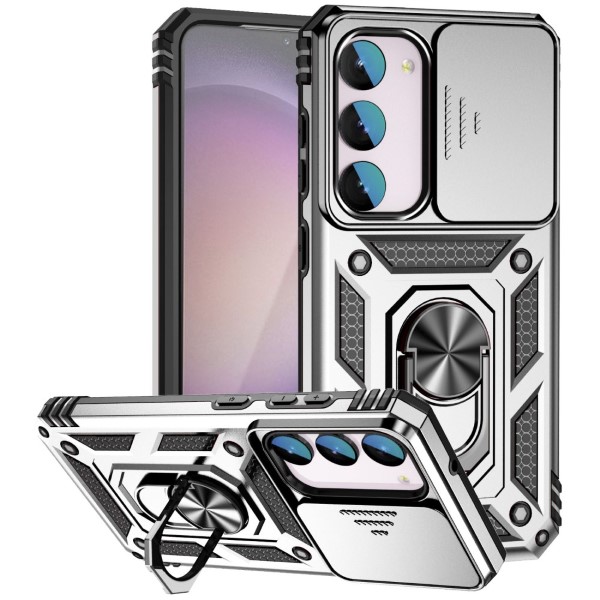 Kryt na Samsung Galaxy S23 FE odolný s krytkou na fotoaparát stříbrný