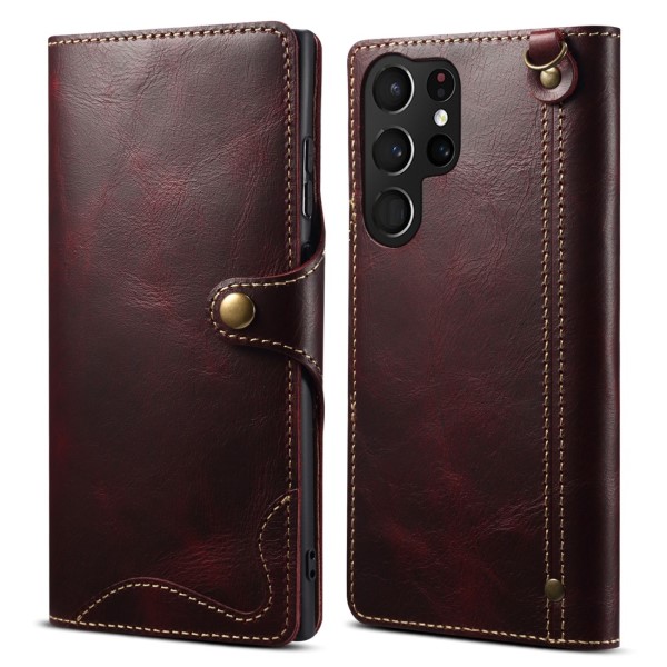 Pouzdro kožené Denior na Samsung Galaxy S23 Ultra červené