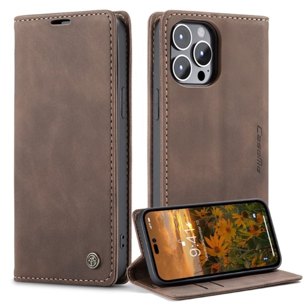 Pouzdro CASEME pro iPhone 14 Pro tmavě hnědé