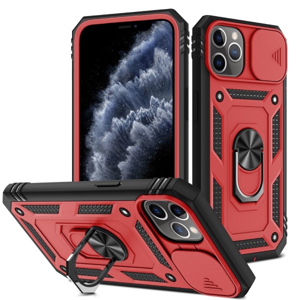 Kryt na iPhone 11 Pro Max odolný s krytkou na fotoaparát červený