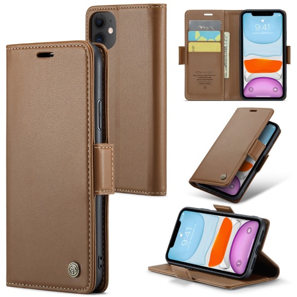 Pouzdro pro iPhone 11 CASEME Smooth hnědé