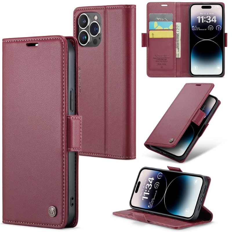 Pouzdro na iPhone 15 Pro Max CASEME Smooth červené