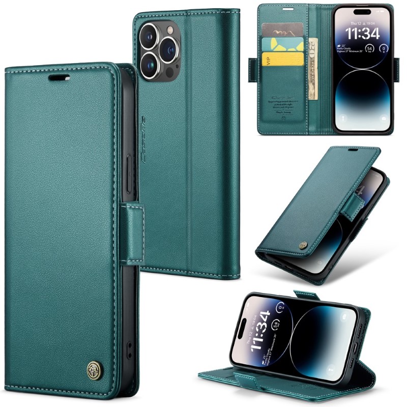 Pouzdro na iPhone 15 Pro Max CASEME Smooth zelené