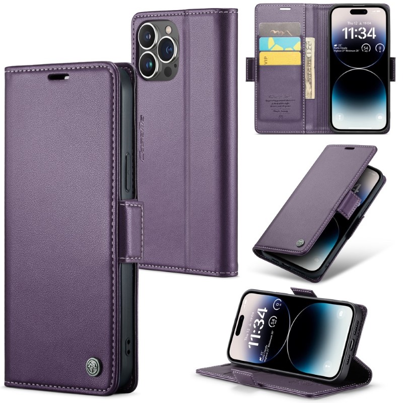 Pouzdro na iPhone 15 Pro Max CASEME Smooth fialové