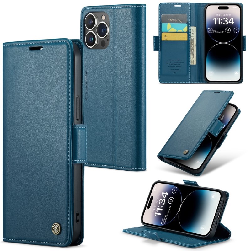 Pouzdro na iPhone 15 Pro Max CASEME Smooth modré