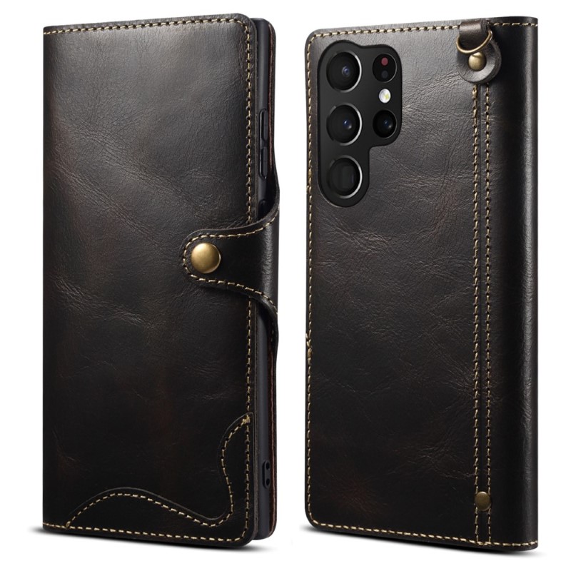 Pouzdro kožené Denior na Samsung Galaxy S24 Ultra černé