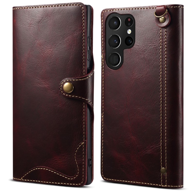 Pouzdro kožené Denior na Samsung Galaxy S24 Ultra červené