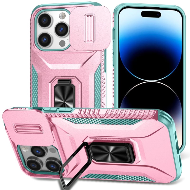 Kryt na iPhone 13 Pro odolný s krytkou na fotoaparát růžový 