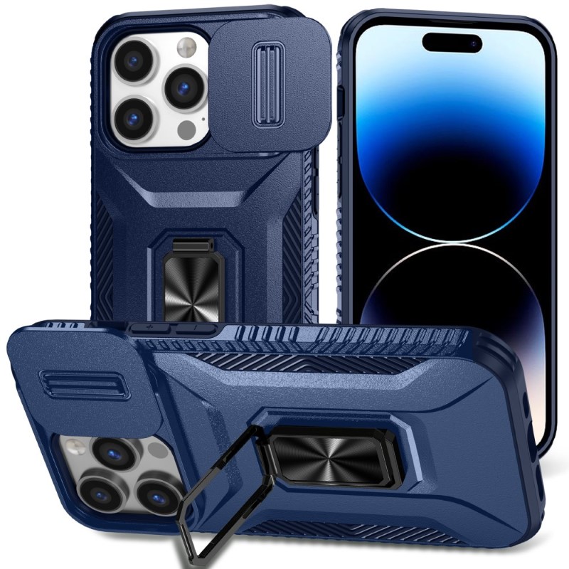 Kryt na iPhone 13 Pro odolný s krytkou na fotoaparát tmavě modrý