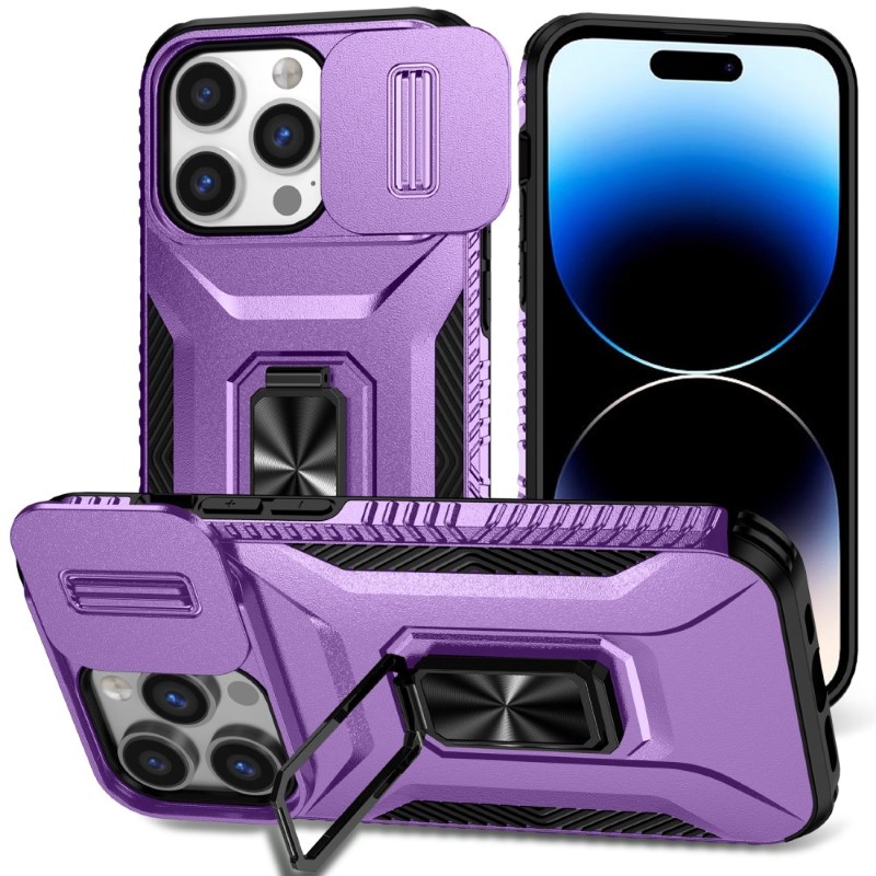 Kryt na iPhone 13 Pro odolný s krytkou na fotoaparát fialový