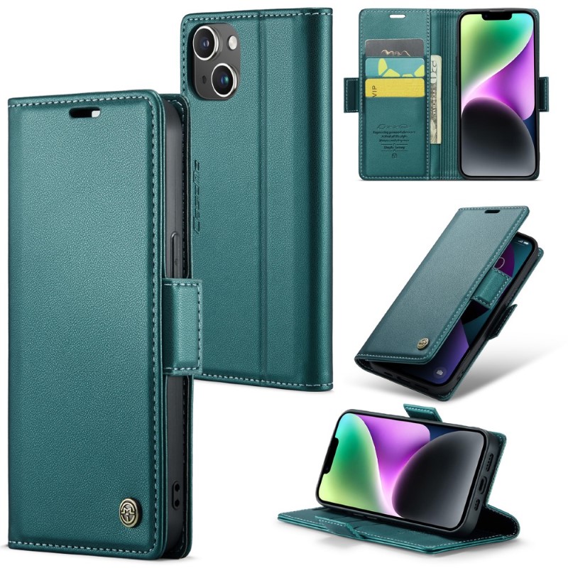 Pouzdro na iPhone 14 CASEME Smooth zelené