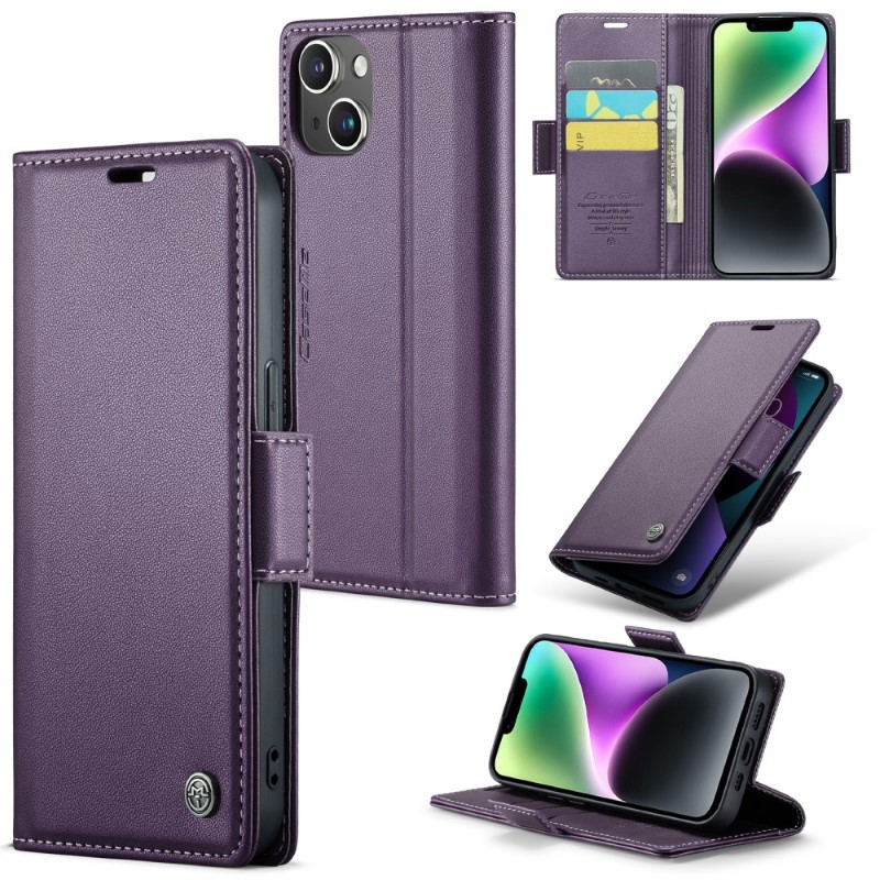 Pouzdro na iPhone 14 CASEME Smooth fialové