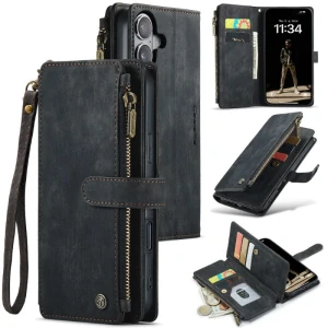 Pouzdro pro iPhone 16 CASEME Luxury Double Layer černé