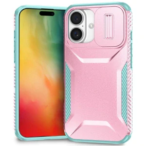 Kryt na iPhone 16 s krytkou na fotoaparát růžový