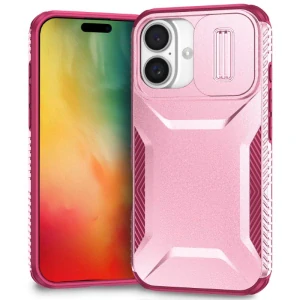 Kryt na iPhone 16 s krytkou na fotoaparát vínový