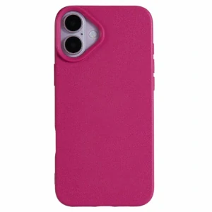 Kryt na iPhone 16 gumový Litchi růžový