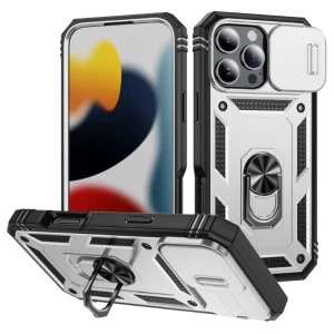 Kryt na iPhone 16 Pro odolný s krytkou na fotoaparát bílý