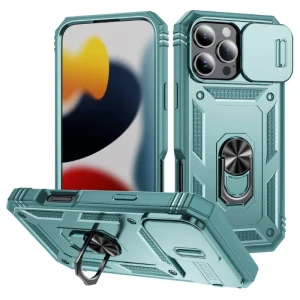 Kryt na iPhone 16 Pro odolný s krytkou na fotoaparát světle modrý