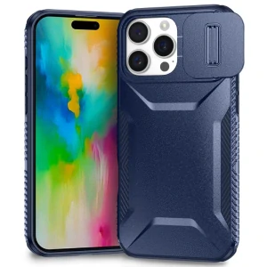 Kryt na iPhone 16 Pro s krytkou na fotoaparát tmavě modrý