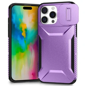 Kryt na iPhone 16 Pro s krytkou na fotoaparát fialový