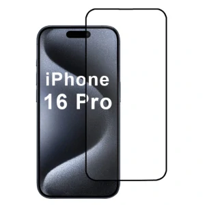 Tvrzené sklo na iPhone 16 Pro - 2.5D černé