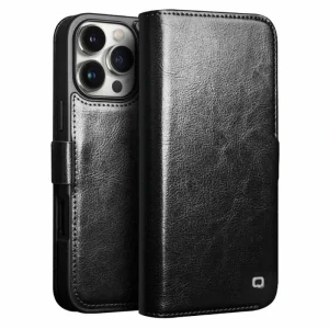 Pouzdro QIALINO na iPhone 16 Pro Max Kožené černé