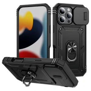 Kryt na iPhone 16 Pro Max odolný s krytkou na fotoaparát černý