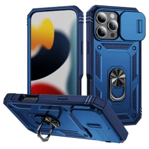 Kryt na iPhone 16 Pro Max odolný s krytkou na fotoaparát tmavě modrý