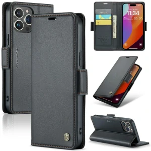 Pouzdro na iPhone 16 Pro Max CASEME Smooth černé