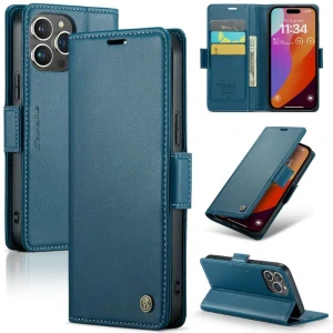 Pouzdro na iPhone 16 Pro Max CASEME Smooth modré
