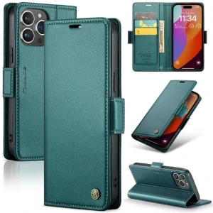 Pouzdro na iPhone 16 Pro Max CASEME Smooth zelené