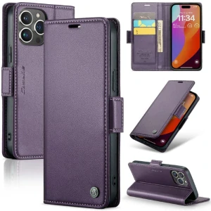 Pouzdro na iPhone 16 Pro Max CASEME Smooth fialové