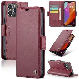 Pouzdro na iPhone 16 Pro Max CASEME Smooth červené