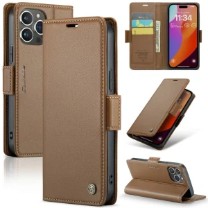 Pouzdro na iPhone 16 Pro Max CASEME Smooth hnědé