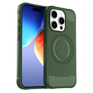 Kryt na iPhone 15 Pro gumový (podpora MagSafe) zelený