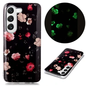 Kryt na Samsung Galaxy S23 svítící Kytky černý