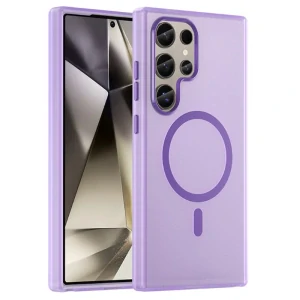 Kryt na Samsung Galaxy S24 Ultra gumový Magnetic  (podpora MagSafe)  fialový