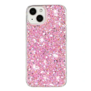 Kryt na iPhone 15 třpytivý růžový