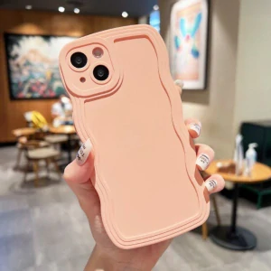 Kryt na iPhone 15 gumový Vlna růžový