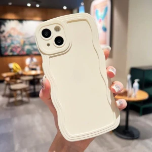 Kryt na iPhone 15 gumový Vlna bílý