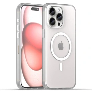 Kryt na iPhone 15 Pro gumový Candy (podpora MagSafe) bílý