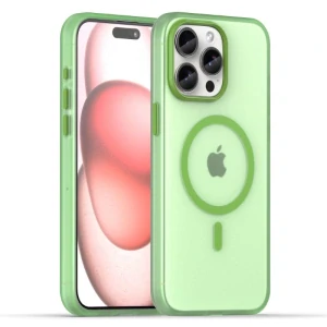 Kryt na iPhone 15 Pro gumový Candy (podpora MagSafe) zelený