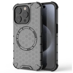 Kryt na iPhone 15 Pro odolný Honeycomb s podporou Magsafe černý
