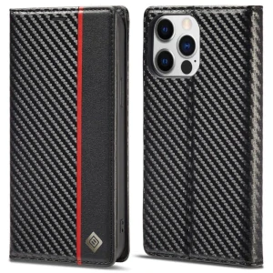 Pouzdro pro iPhone 15 Pro LC.IMEEKE Carbon Vertical černé