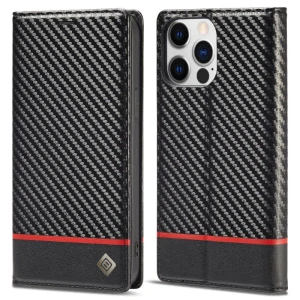 Pouzdro pro iPhone 15 Pro LC.IMEEKE Carbon Horizontal černé