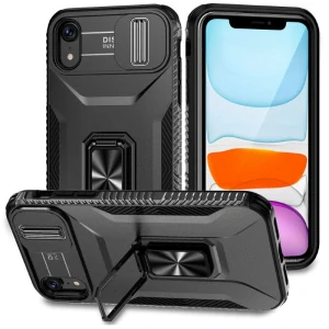 Kryt na iPhone Xr odolný s krytkou na fotoaparát černý
