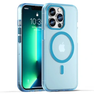 Kryt na iPhone 13 Pro gumový Candy (podpora MagSafe) modrý