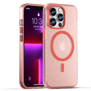 Kryt na iPhone 13 Pro gumový Candy (podpora MagSafe) červený
