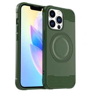 Kryt na iPhone 13 Pro gumový (podpora MagSafe) zelený